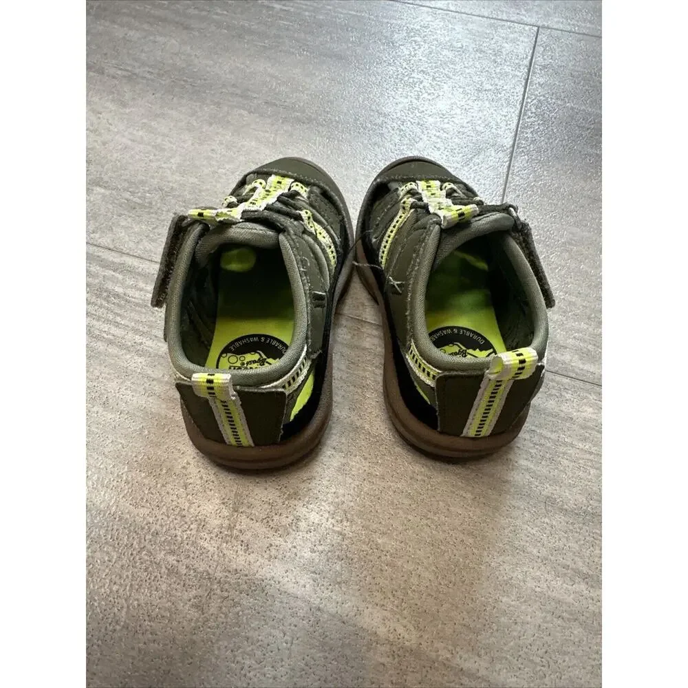 OshKosh Everplay Flexible Outsole Bump Toe Sandal Zinger Olive Toddler Size 5M